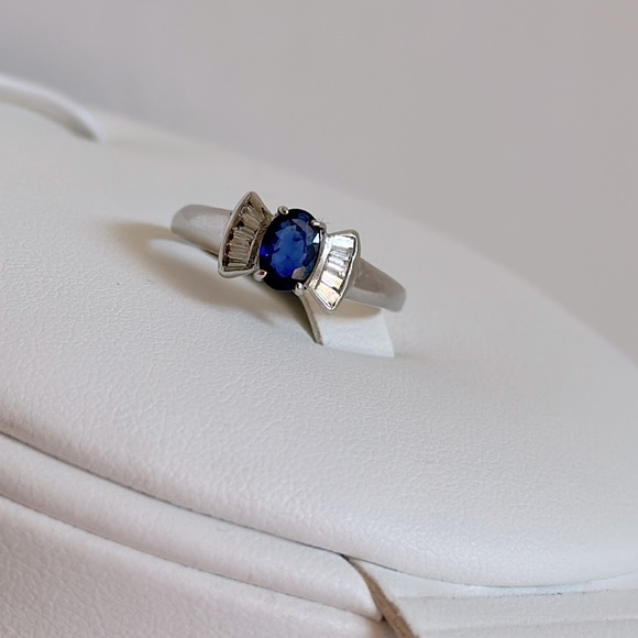 LUXURY BLUE SAPPHIRE DIAMOND RING 💍💎 - Picture 8 of 9